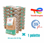 Granulés de bois TotalEnergies, palette de 66 Sac de 15 Kg