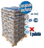 Granulé de Bois Premium Woodstock, Palette de 66 Sacs de 15 kg