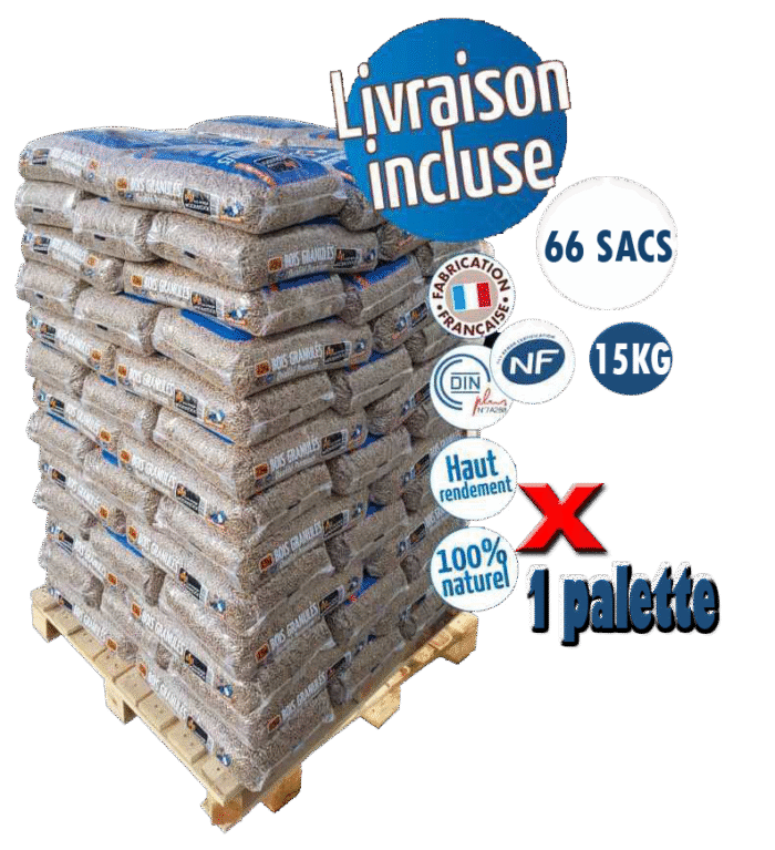 Granulé de Bois Premium Woodstock, Palette de 66 Sacs de 15 kg – Image 1